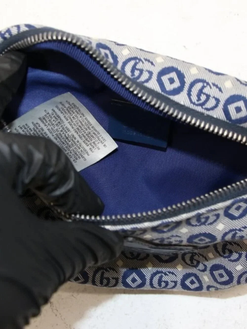 GUCCI Kids Jacquard Logo Patch Belt Bag - Blue